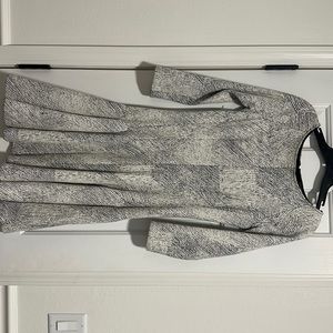 White and black midi dress